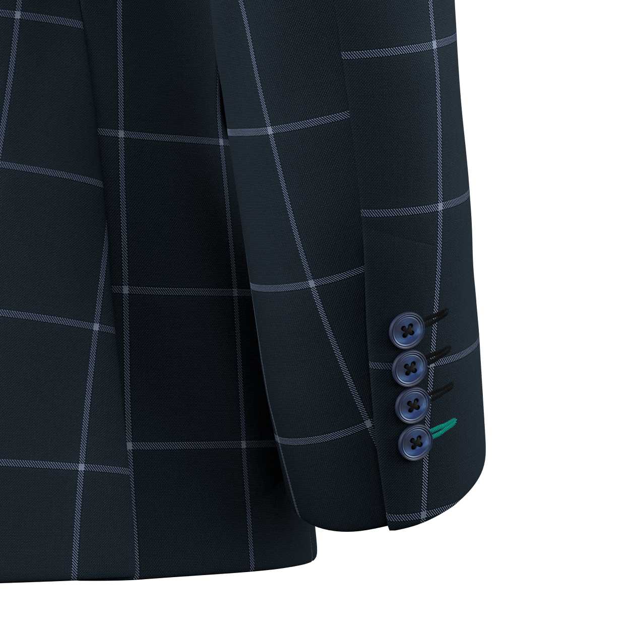 Prince Deep Navy Windowpane Jacket - SARTORO