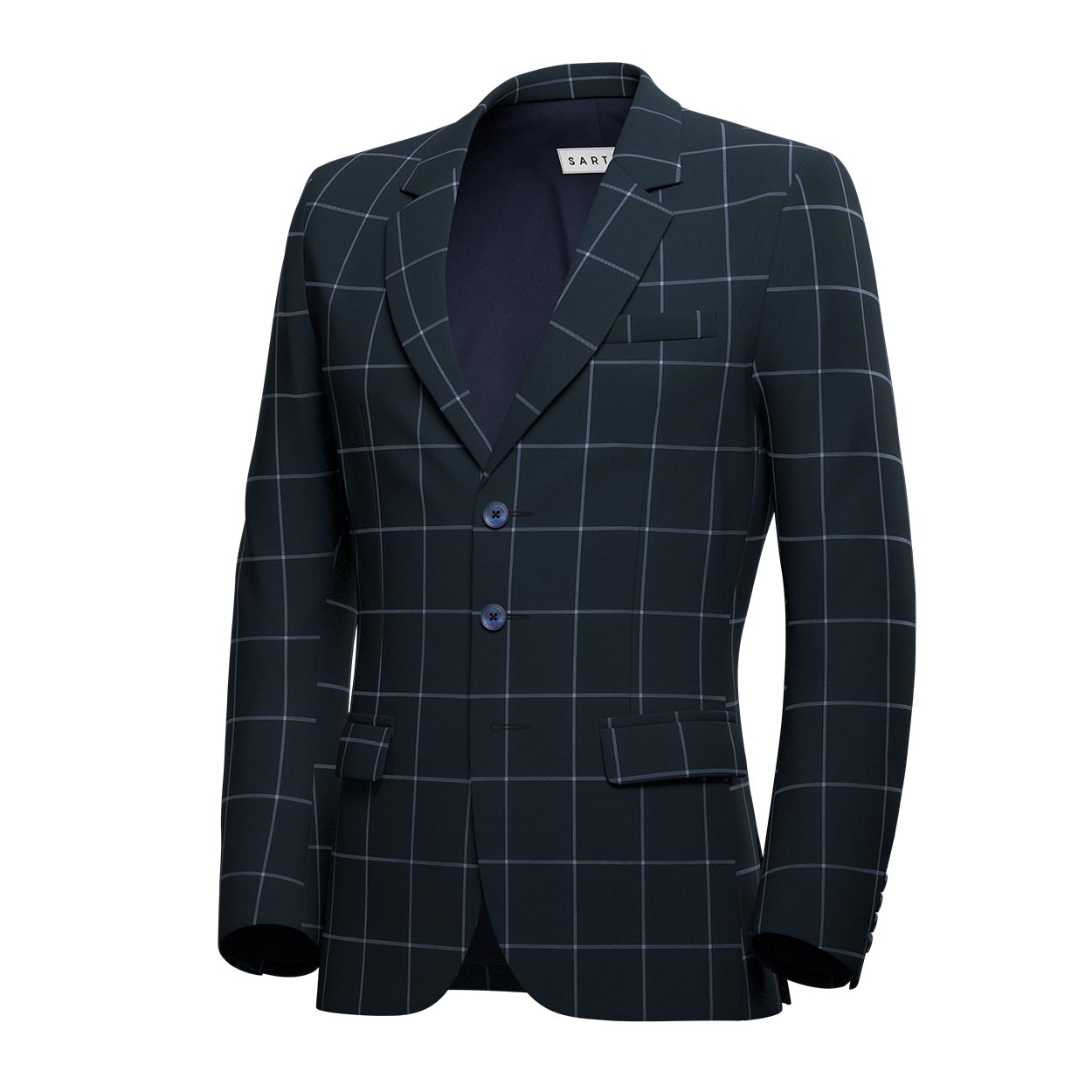 Prince Deep Navy Windowpane Jacket - SARTORO