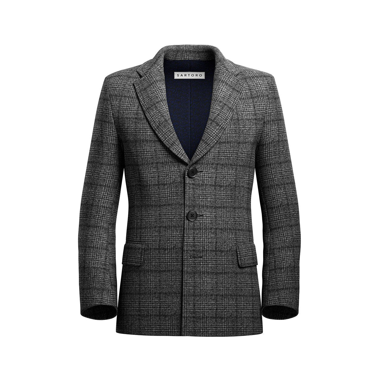 Grey Tweed Wool Coat