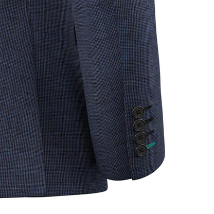 Waverly Blue Houndstooth Linen Suit - SARTORO