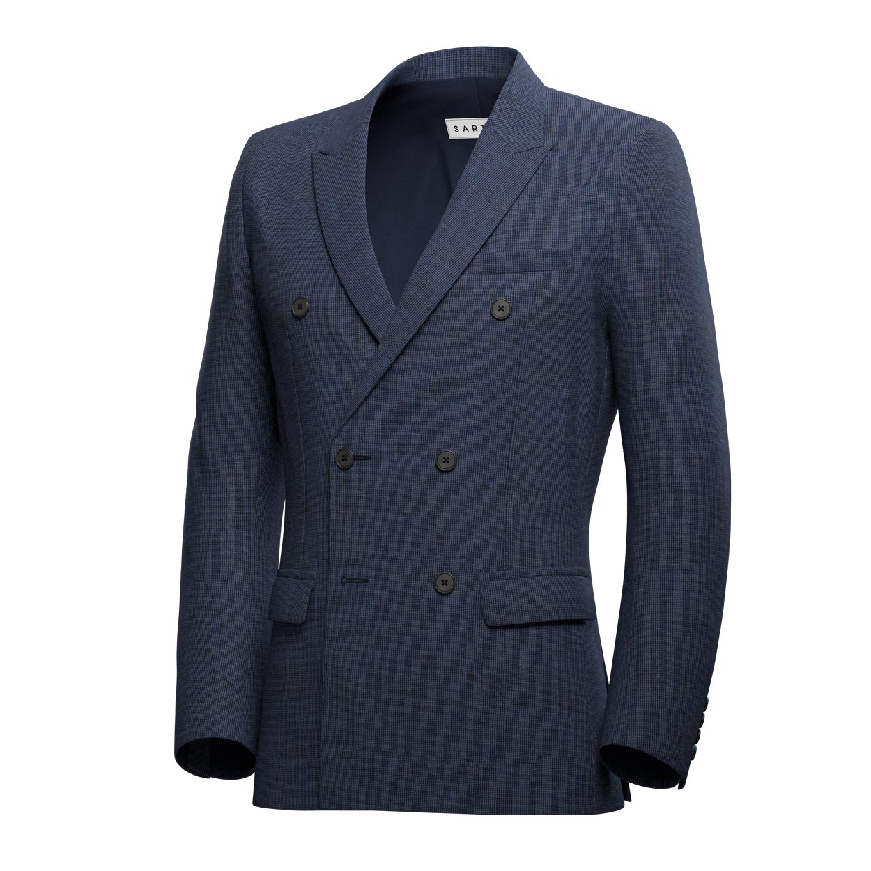 Waverly Blue Houndstooth Linen Suit - SARTORO